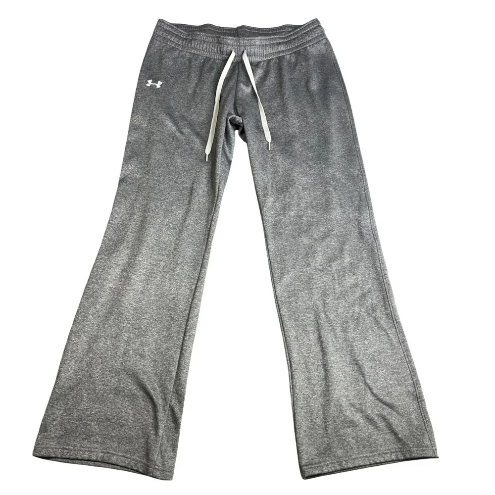 Under Armour Storm Gray Heather Semi-Fitted Wide Leg Sweatpants Womens Medium